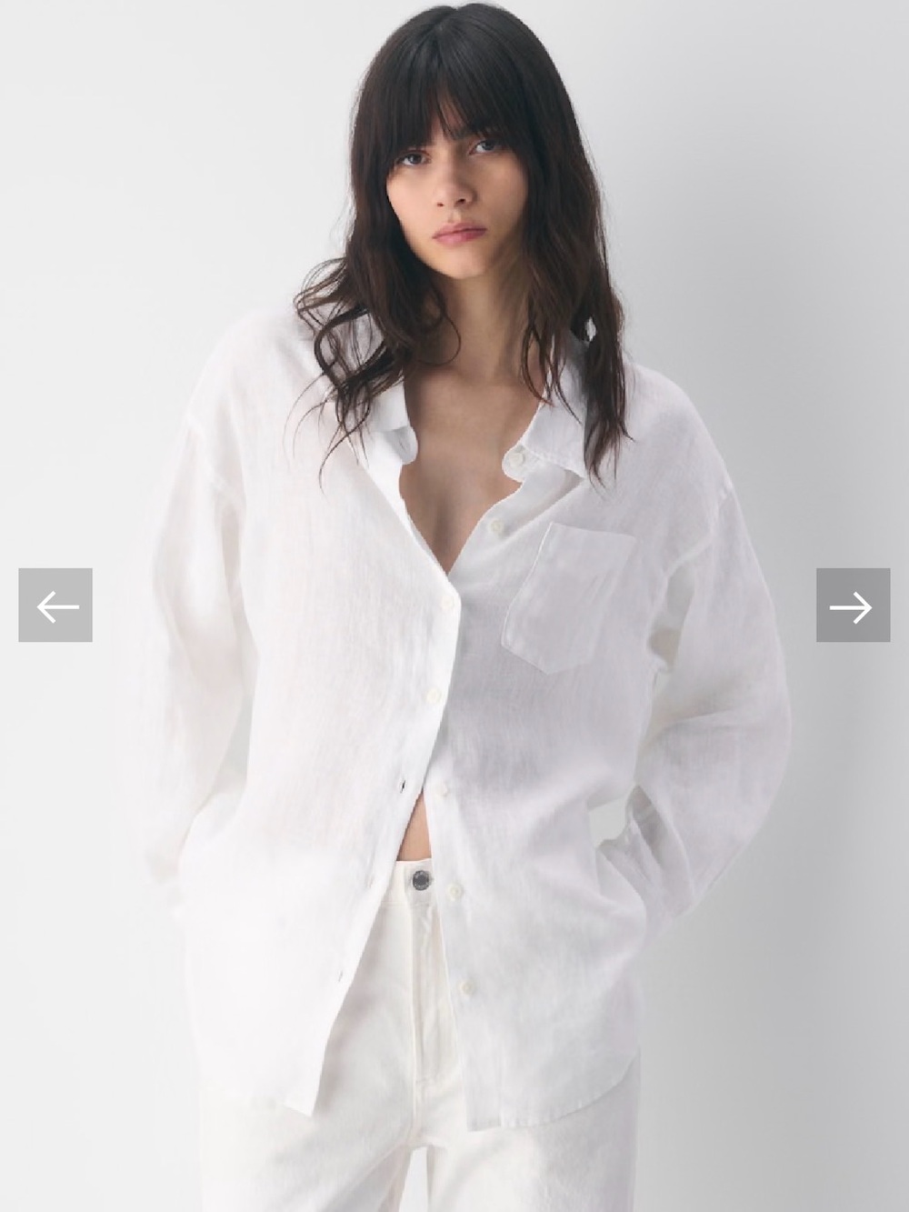 Aritzia Wilfred Reminisce Relaxed Linen Shirt White M NWT Oversized